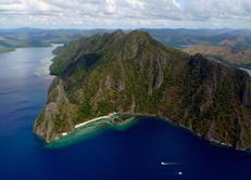 Philippines Scuba Diving Holiday. Sangat Island Aerial View.