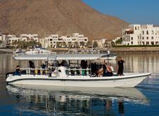 Oman Scuba Diving Holiday. Dive Boat at Sifah Harbour.