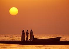 Oman Scuba Diving Holiday. Fishermen at Sunset.