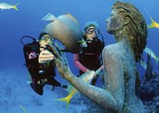 Cayman Islands Scuba Diving Holiday. Mermaid Statue.